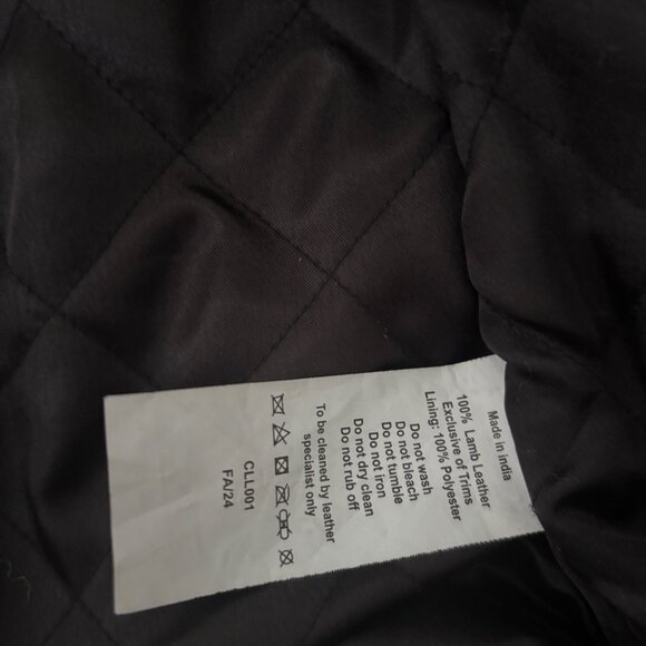 Quince 100% Leather Shearling Trim Aviator Jacket M Medium - Picture 11 of 12